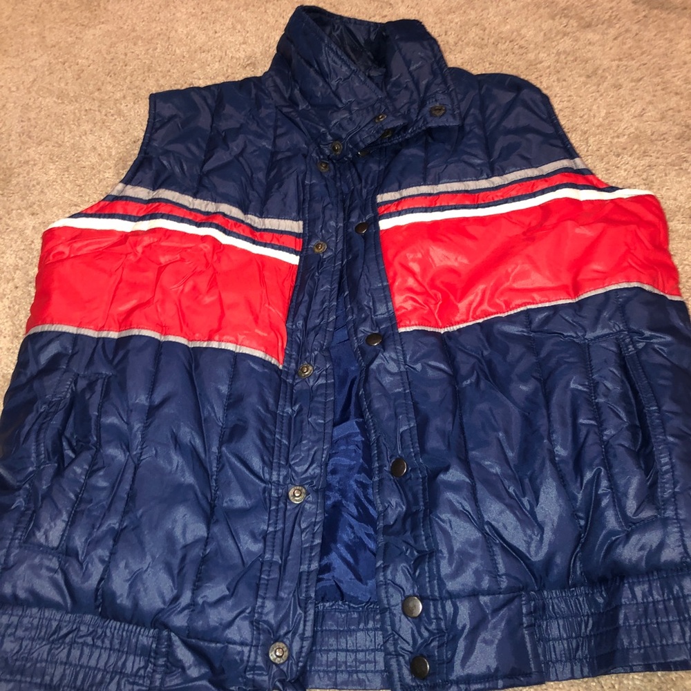 Vintage blue and red men’s snow vest